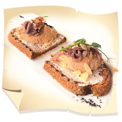 Две брускетты с паштетом и карамелизированным луком 1006552 - фото 4792